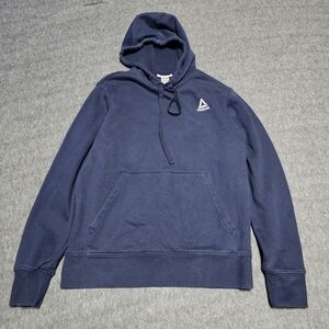 Reebok Navy Blue Fleece Pullover Hoodie - Small